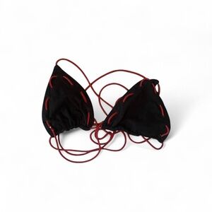 Black and Red Cotton Bralette